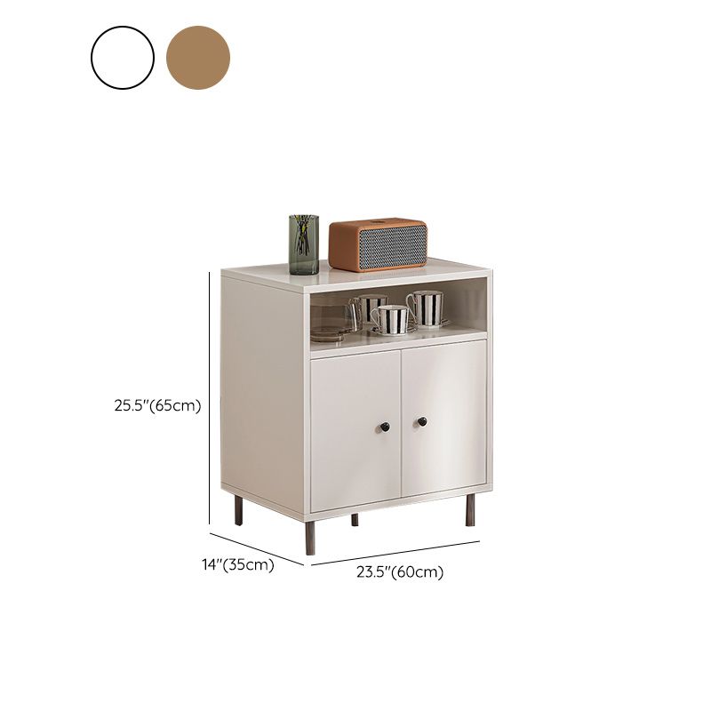 Modern White Cabinet Manufactured Wood Accent Cabinet with Doors