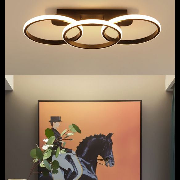 Geometric Semi Flush Mount Light Fixture Contemporary Acrylic Ceiling Mounted Fixture for Hallway