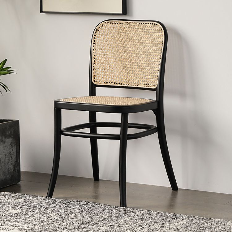 Wood Modern Patio Side Chair Open Back Dining Side Chair for Home