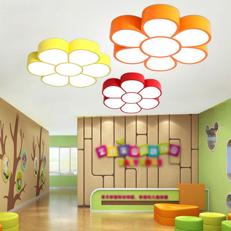 Modern Flower Flush Light Metal 1 Light Flush Mount Ceiling Fixture for Children's Room