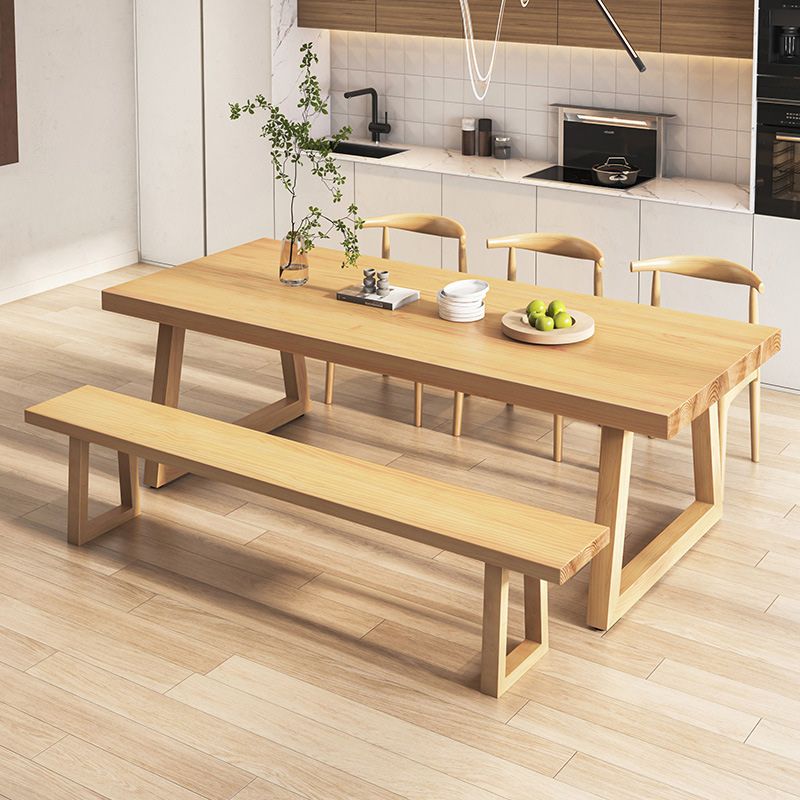 Sled Base Dining Table Contemporary Wood Dining Table for Home