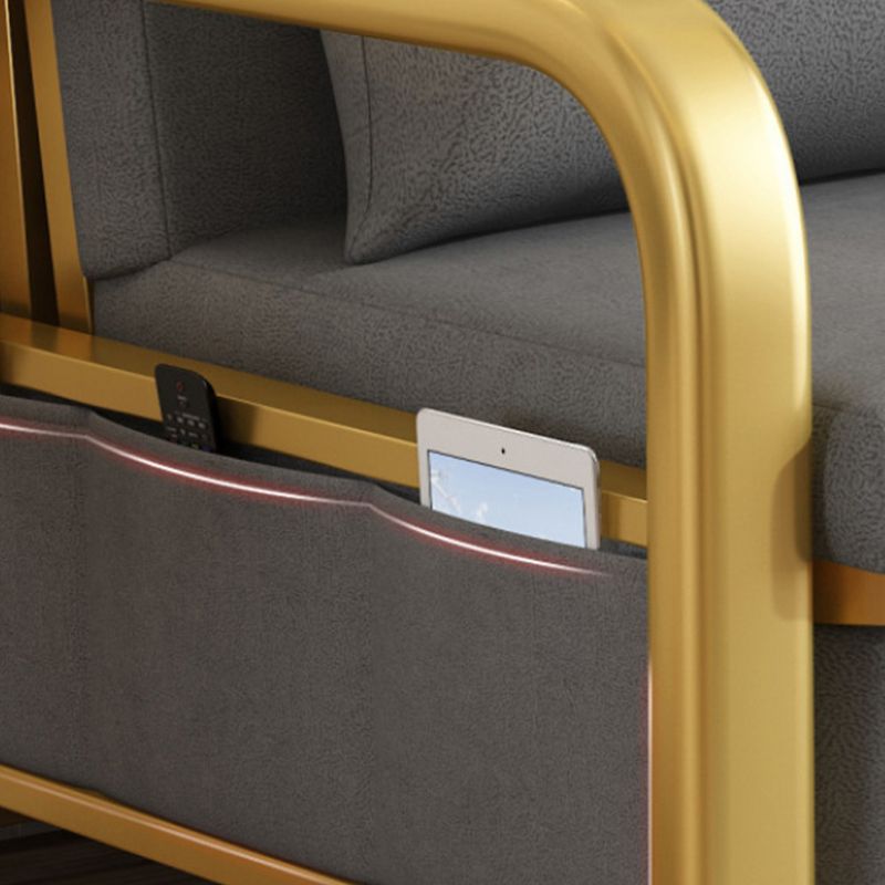 Gray Faux leather Sleeper Sofa 35.43" Wide Foldable Sofa Bed with Cushion Back