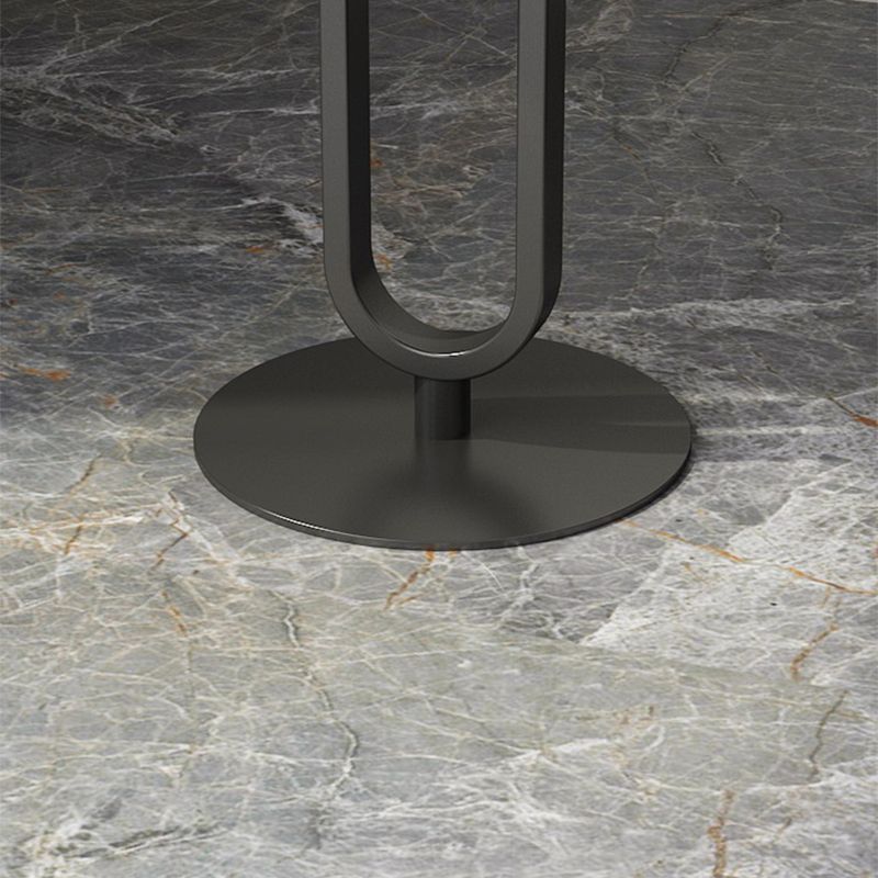 Modern Style Marble Top Metal White/black Base Round Side Table