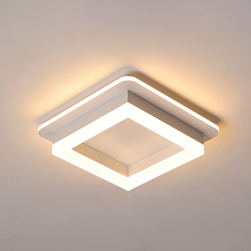 Ronde/vierkante inbouwplafondlamp Minimalistisch acryl Zwart/wit LED-inbouwverlichting in warm/wit licht voor slaapkamer