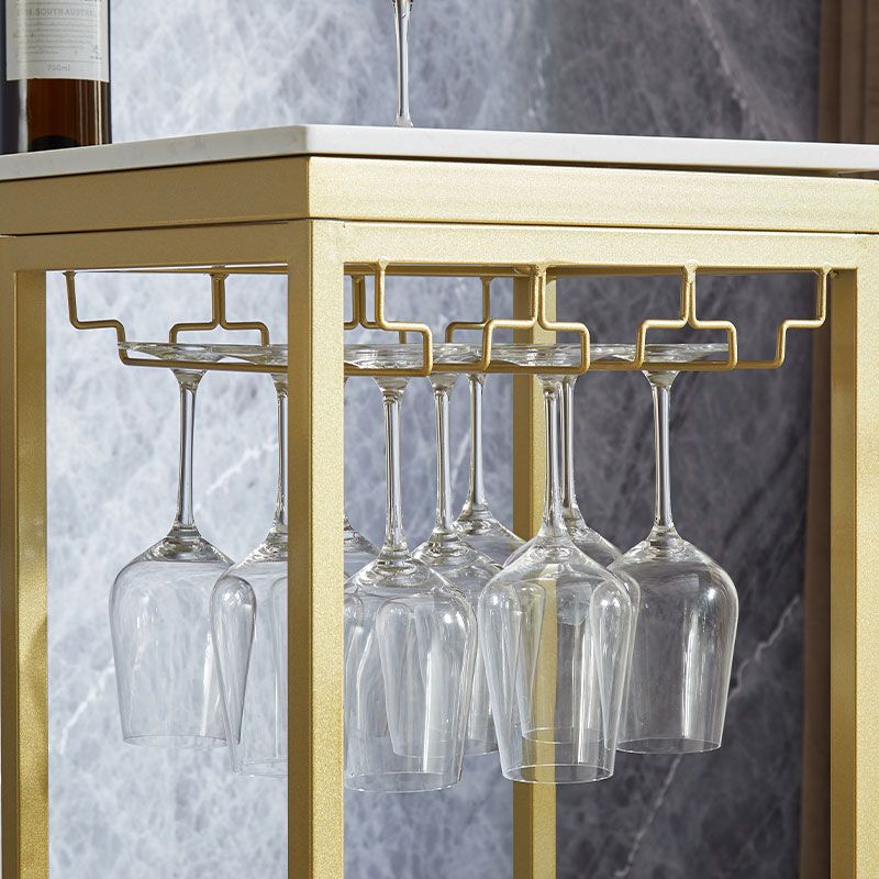 Luxury Marble Rectangle Bar Table Set 1/2 Pieces Counter Table with High Stools