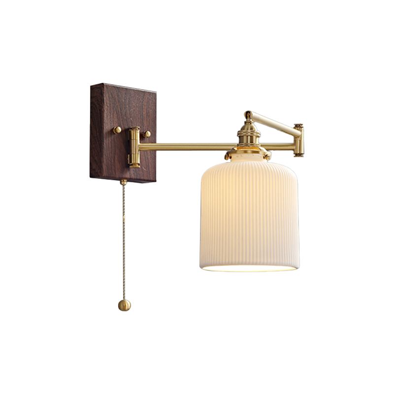 Modern Simple Wall Light Geometry Shape Wall Lamp with Ceramics Shade for Bedroom