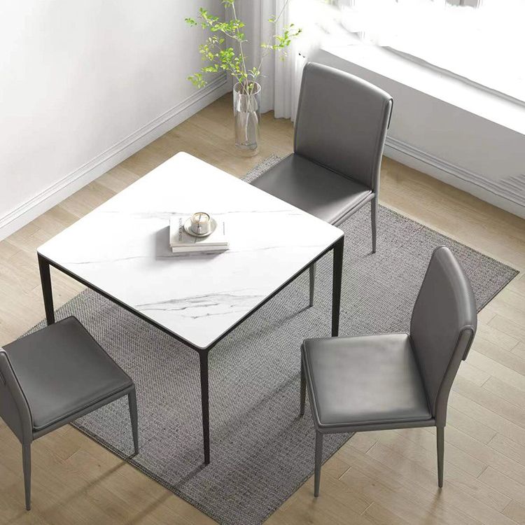 Kitchen Armless Metal Dining Chairs Home Side Chair with Upholstered