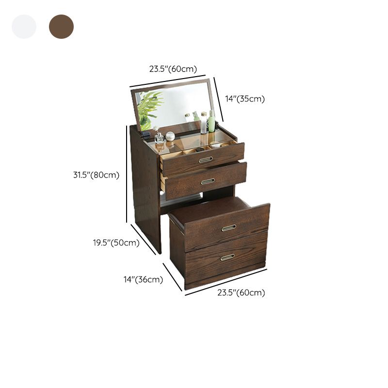 Traditions With Drawer Oak Mirror With Stool Vanity Dressing Table
