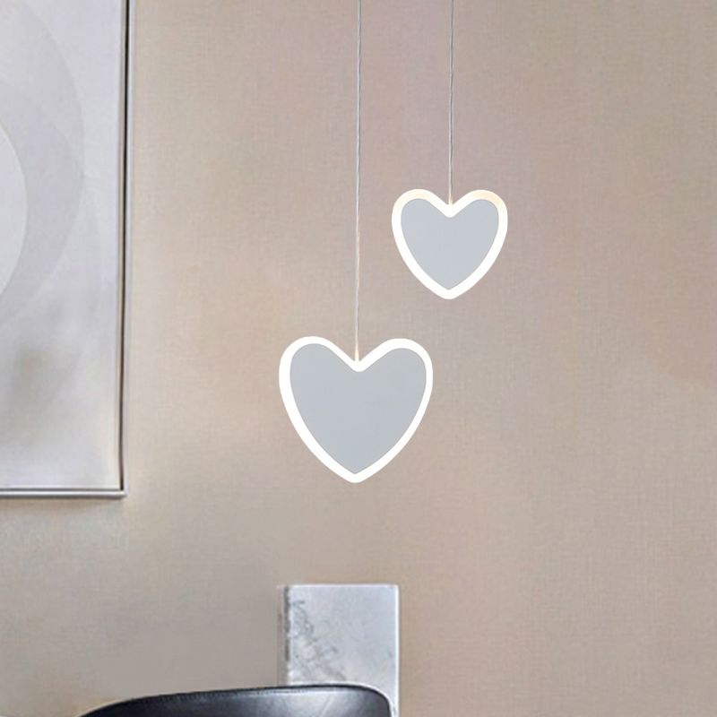 LED LED ALLUMAGE HAPPORTAIRE BLANC / Fleur rose / coeur aimant / Mini suspension Mini suspension avec ombre acrylique