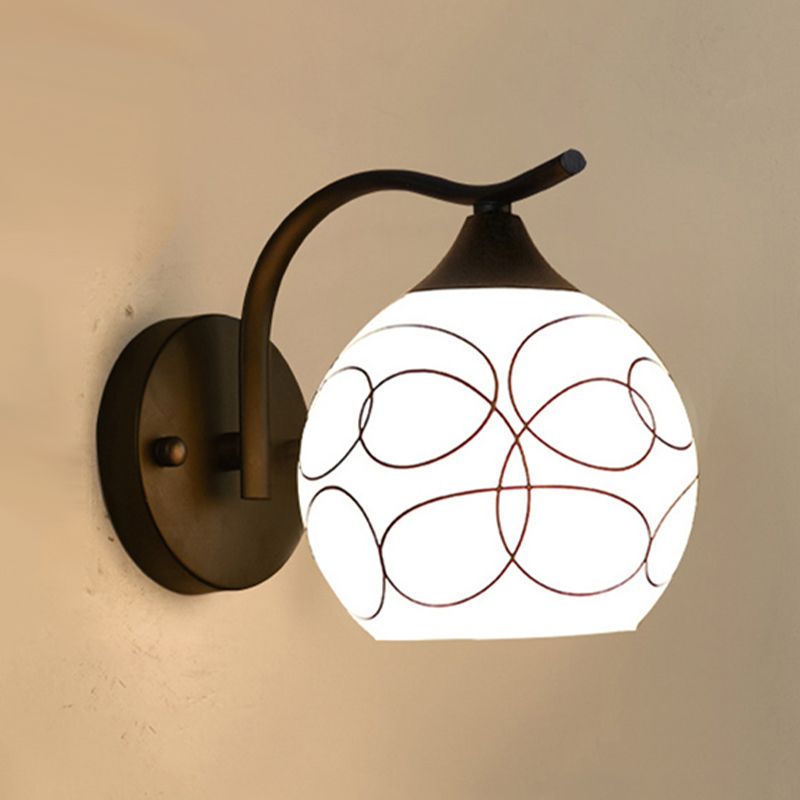 Metalen bol vorm muurlicht Noordse stijl muur sconce met glas voor woonkamer