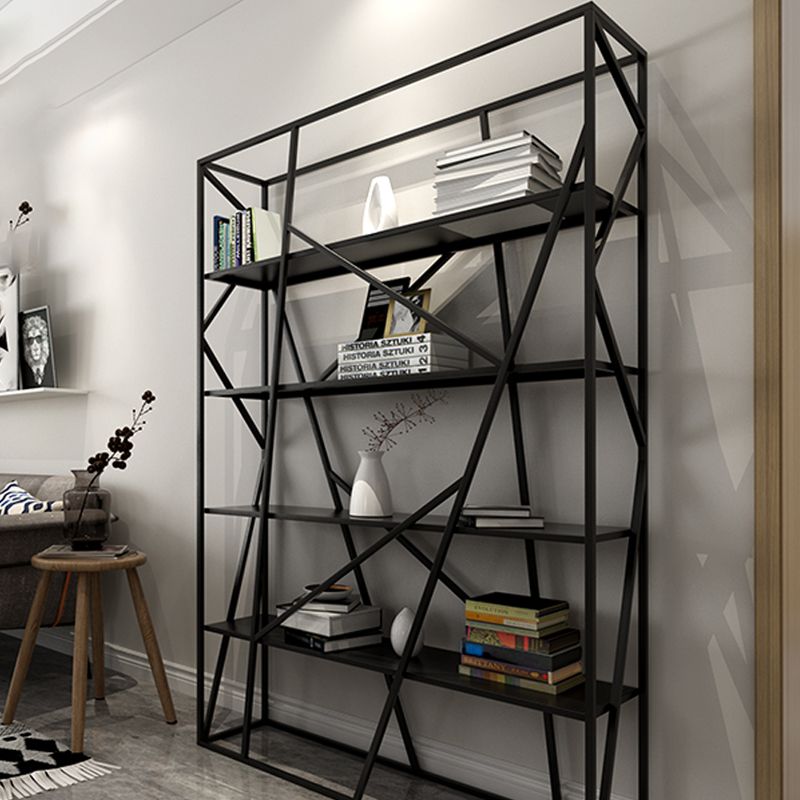 Open Metal Etagere Bookcase Contemporary Rectangular Shelf Bookcase
