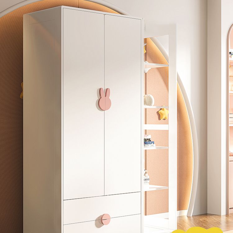 Modern Solid Wood Kid's Wardrobe Freestanding Multifunctional Wardrobe Armoire