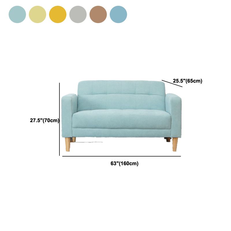 Contemporary Biscuit Back Standard Square Arm Stationary Sofa