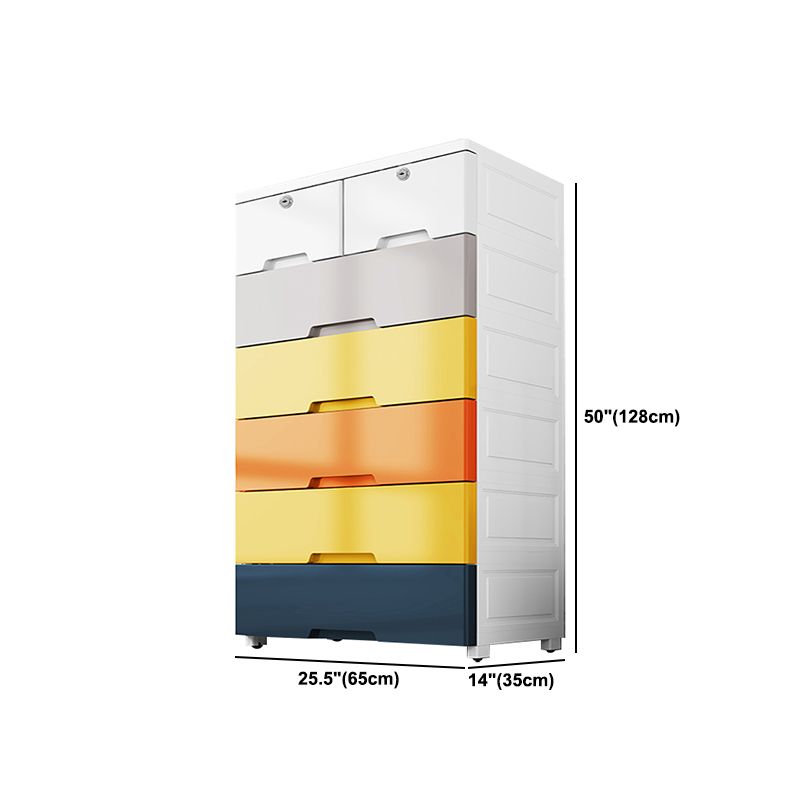 Contemporary Style Wardrobe Plastic Bedroom Wardrobe Closet With Drawers