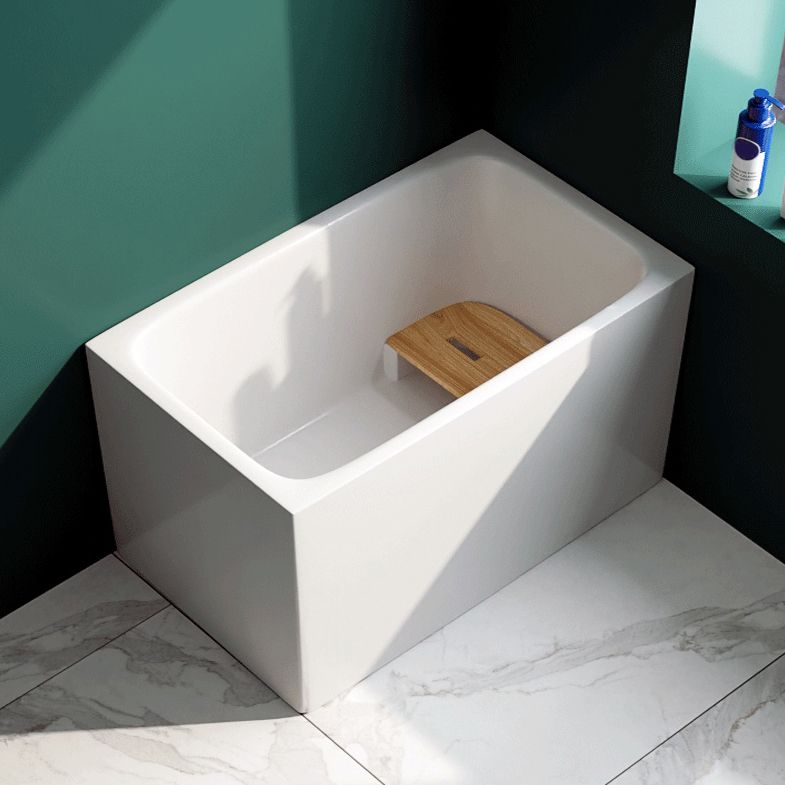 Modern Rectangle Acrylic Bathtub Freestanding Bathtub with Drain Bath Tub(without Plank)