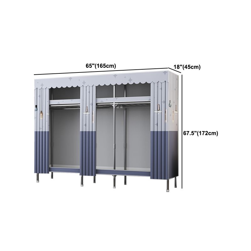 Modern Style Metal Wardrobe Bedroom Wardrobe Closet with Shelves