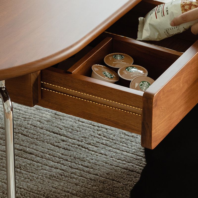 23" Wide Contemporary Coffee Table Oval Coffee Cocktail Table with Storage