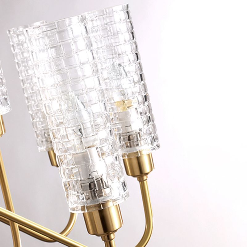 American Style Chandelier Glass Multi Light Hanging Light with Brass for Bedroom