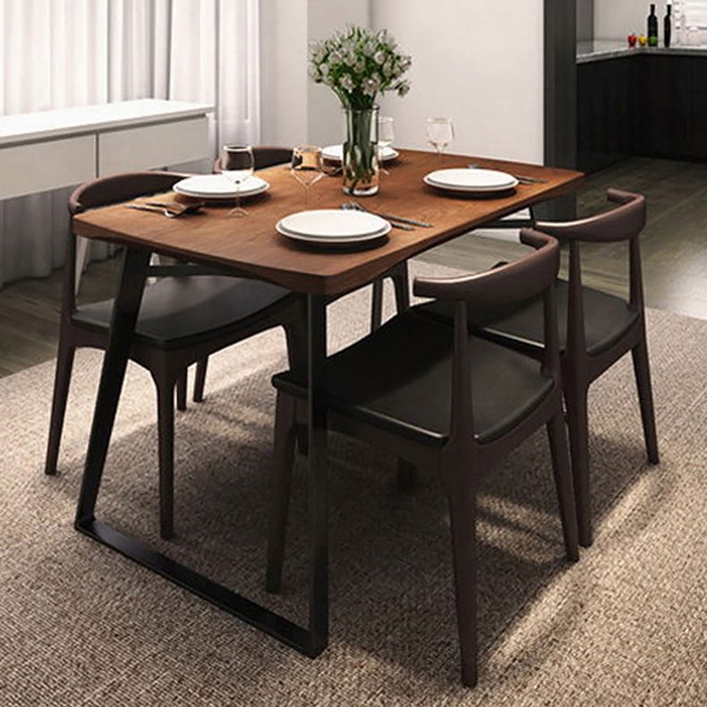 Industrial 1/5 pièces Set Table à manger en bois massif avec chaises