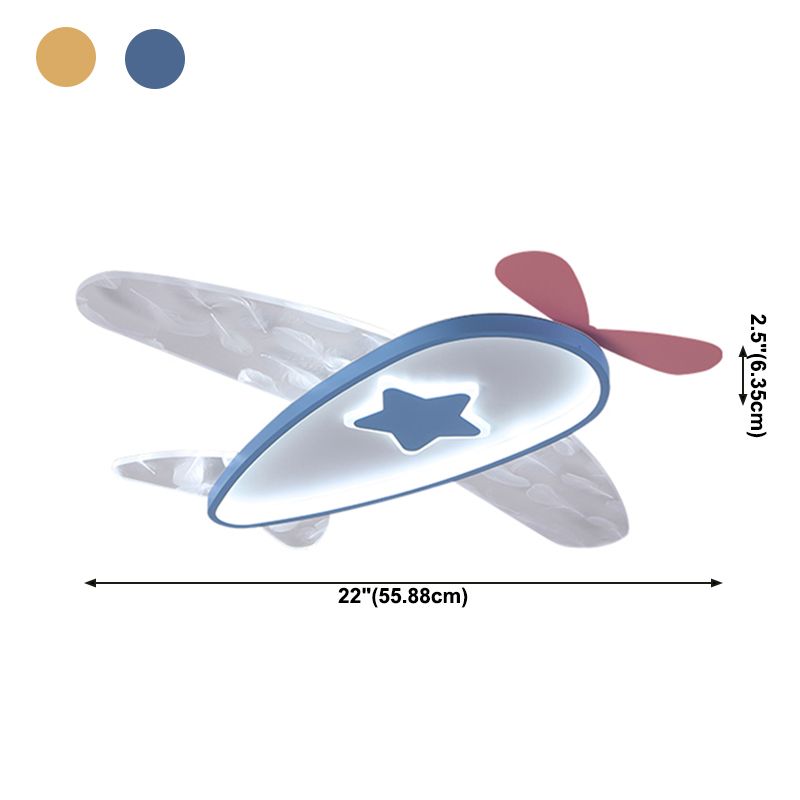 Modern Artistic LED Ceiling Fixture Wrought Iron Feather Flush Mount with Acrylic Shade