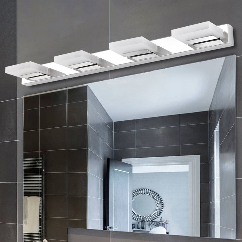 Iluminación de tocador cuadrado estilo moderno de metal múltiples luces de polvo de tocador