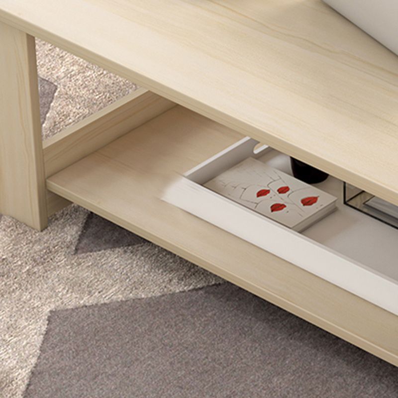 Rectangular Coffee Table Scandinavian Wood Four Legs Coffee Cocktail Table