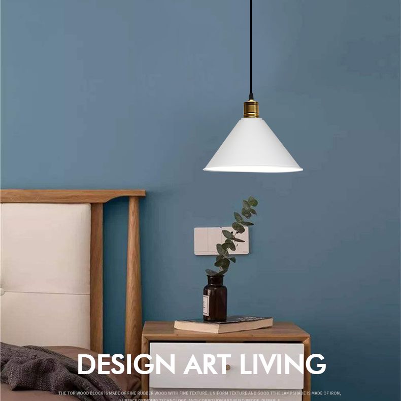 Metal Tapered Hanging Light Nordic Modern Style 1 Light Restaurant Ceiling Pendant Lamp