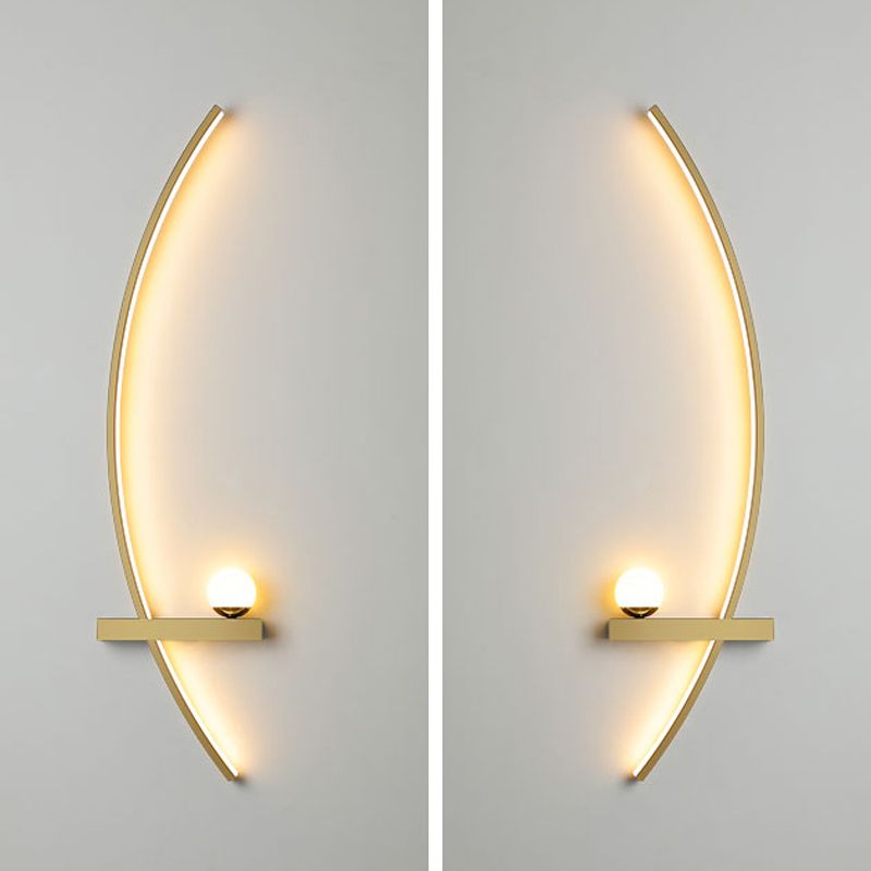 Metal Linear Shape Wall Light Modern Style 2-Lights Wall Mount Light Fixture