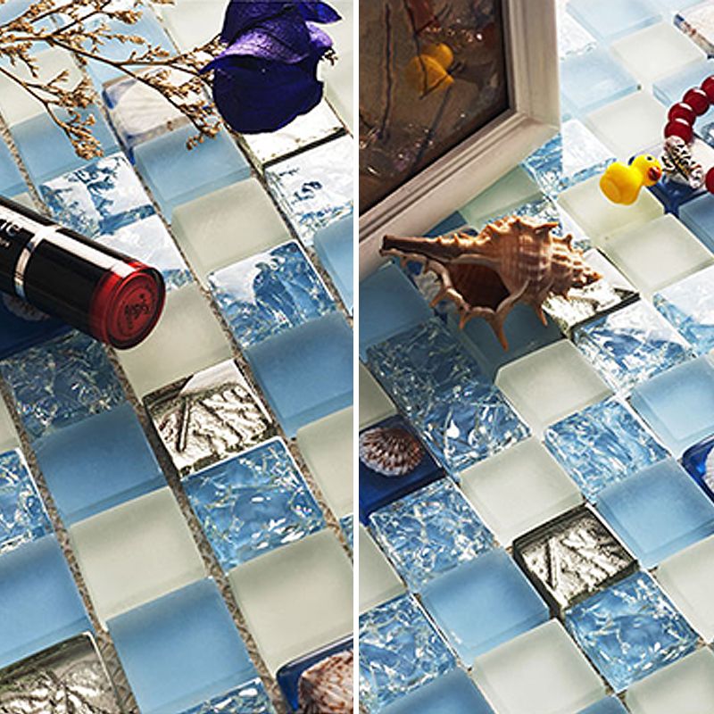 Grid Floor and Wall Tile Contemporary Glass Floor and Wall Tile