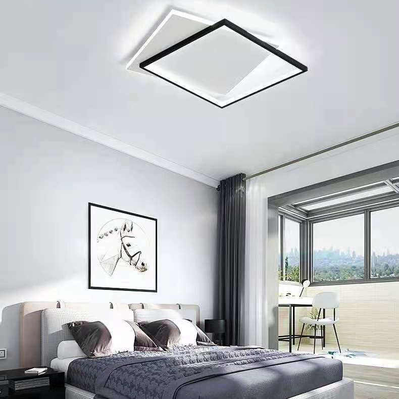 Lampada da soffitto geometrica a 2 luci con montaggio a incasso. Lampada da incasso a LED in stile moderno in metallo