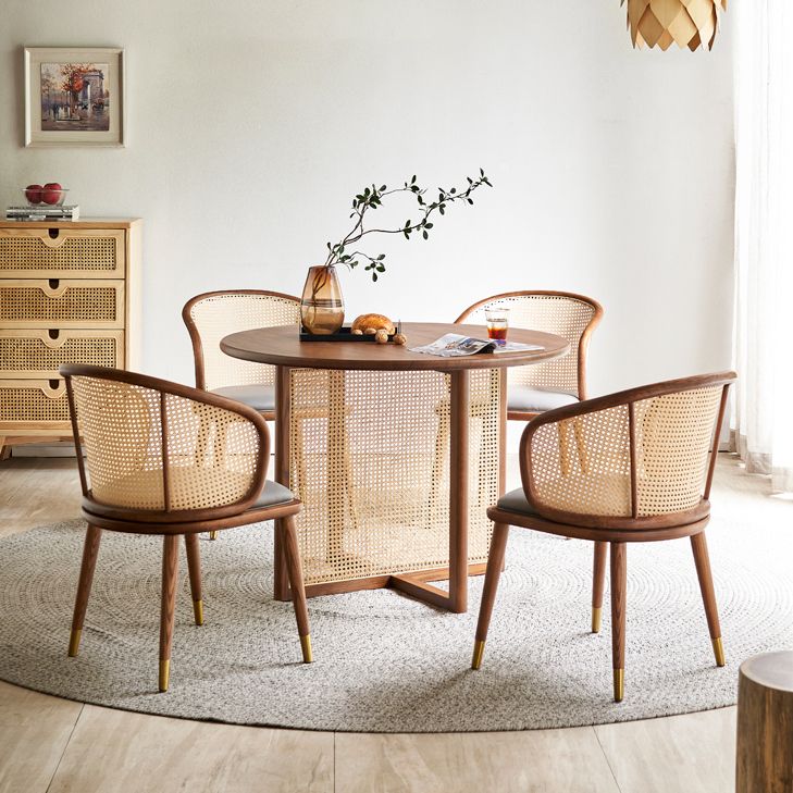 Moderne stijl massief houten eettafel met sledeonderstel Eettafel voor eetkamer