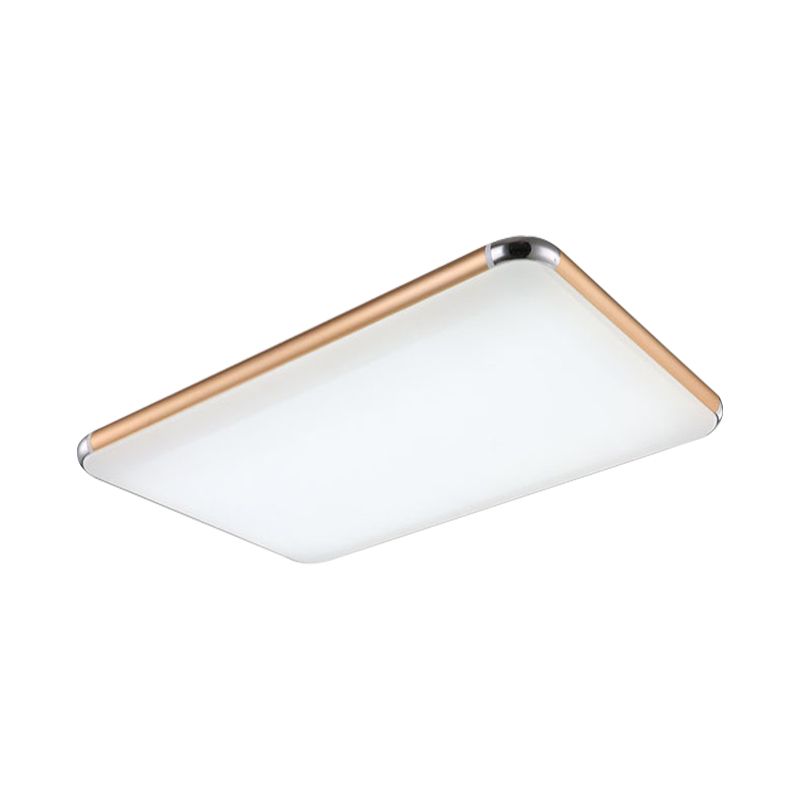Ultradun vierkant/rechthoekig inbouwlicht Minimalistisch goud LED-plafondinbouw voor slaapkamer met acrylverspreider, 12"/18"/20,5" breed