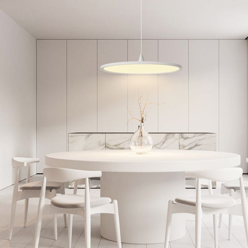 Acrylkreiskreis LED -Anhänger Licht in moderner Einfachheit lackiertes Aluminiumhängelampe für Schlafzimmer