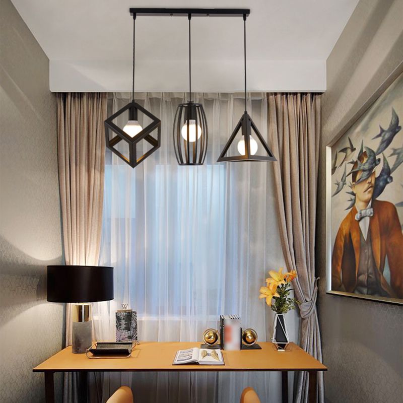 Cage a sospensione a sospensione Vintage Black Metal Suspension Accensione