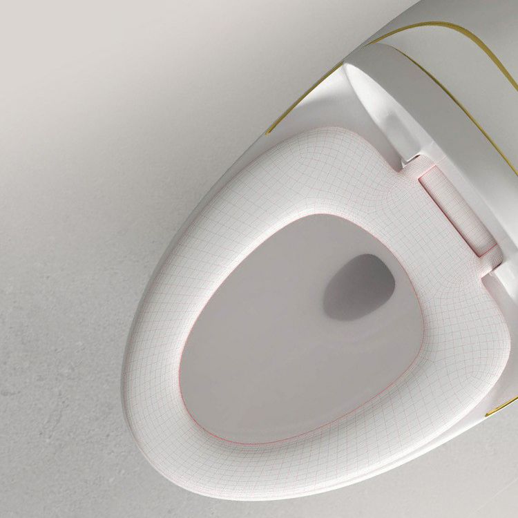 Contemporary 1 Piece Flush Toilet Floor Mounted Urine Toilet for Bathroom