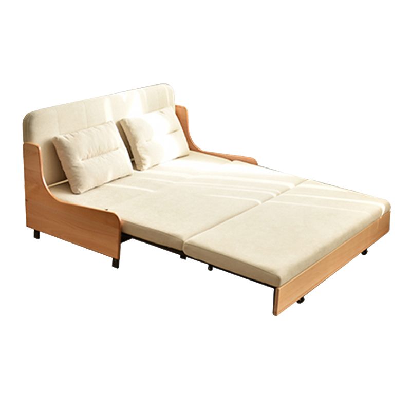 Scandinavian Solid Wood Removable Futon Sleeper Sofa Pillow Included