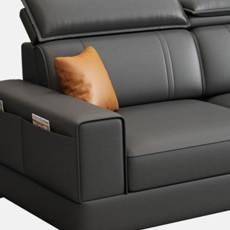 Nordic Stationary with Storage Living Room Recessed Arm Cushions Settee