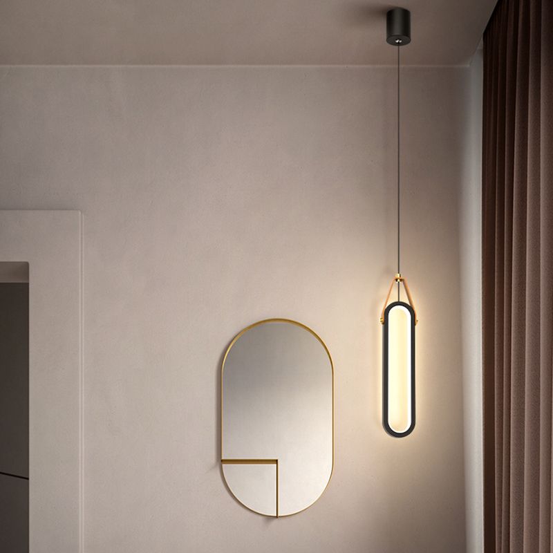 Kit de lumière suspendue linéaire moderne en métal 1-Light Pendant Light pour la chambre