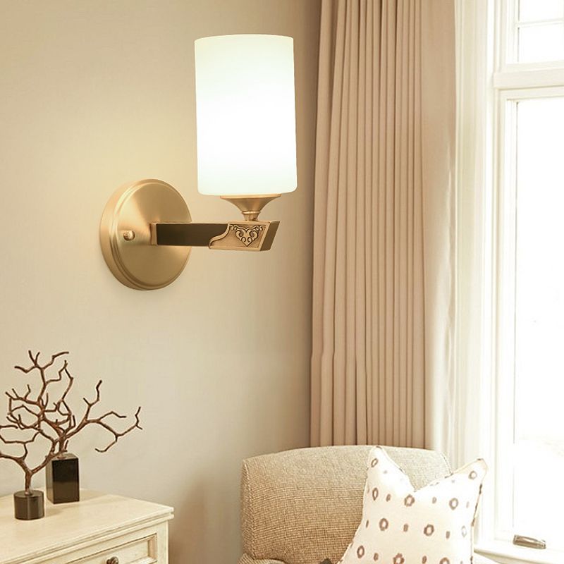 Glass Cylinder Wall Lights Modern 1-Light Wall Light Fixture