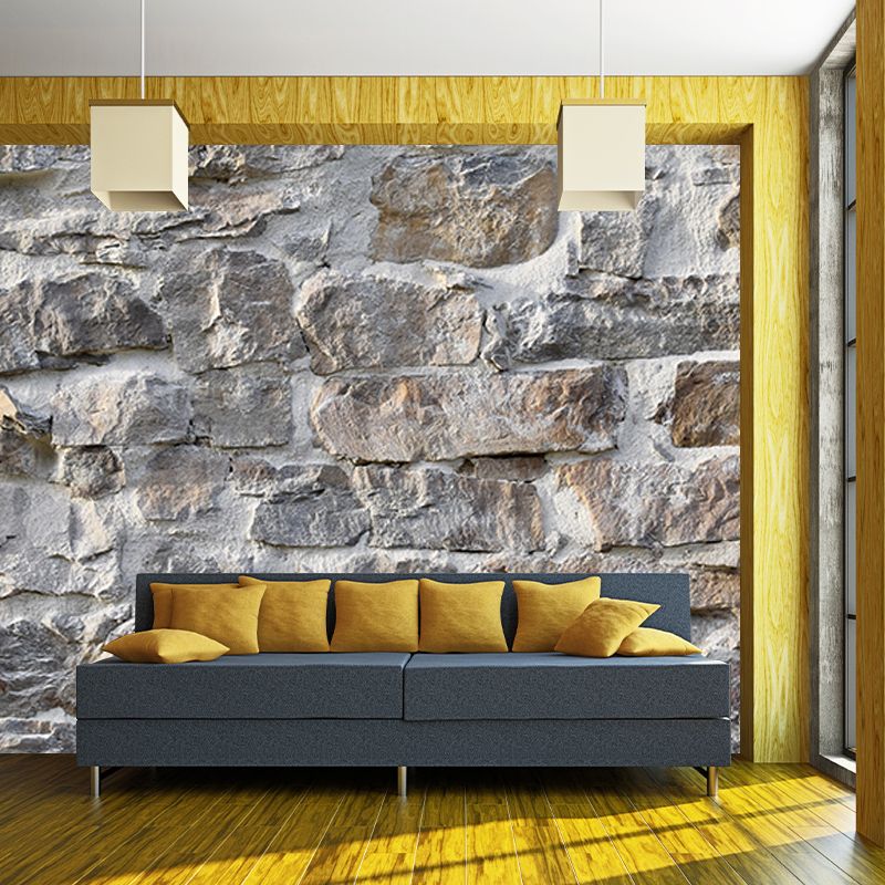 Industrial Style Stone Wall Mural Mildew Resistant Decorative Wall Art
