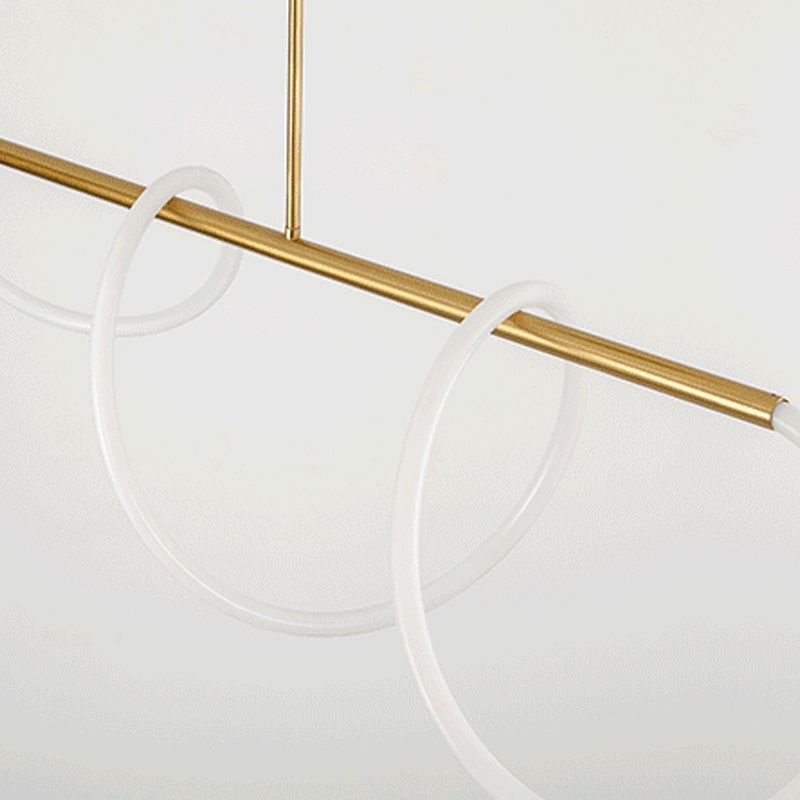 Lámpara colgante de restaurantes de 1 luz de la isla lineal moderna con sombra de gel de sílice