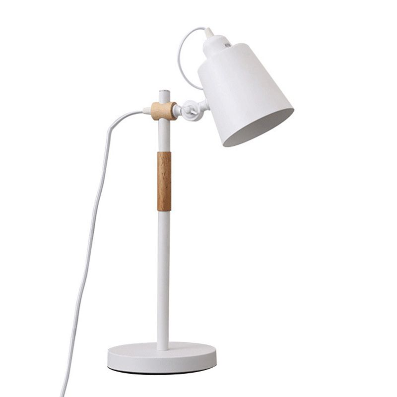 Lámpara de escritorio de tono de cono con pivoteas Metal nórdica de 1 luces Ligera de lectura de la sala de lectura