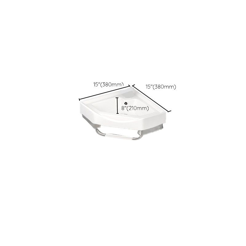 Bathroom Sink White Ceramic Wall-mounted Mirror Faucet Anti-spill Sink