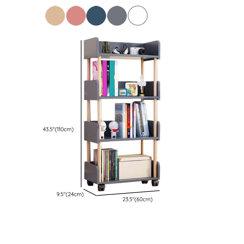Contemporary Standard Shelf Bookcase Engineered Wood Vertical Bookcase