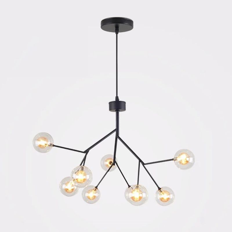 Clear Glass Firefly LED Suspension Light Nordic Style Chandelier Lighting for Living Room
