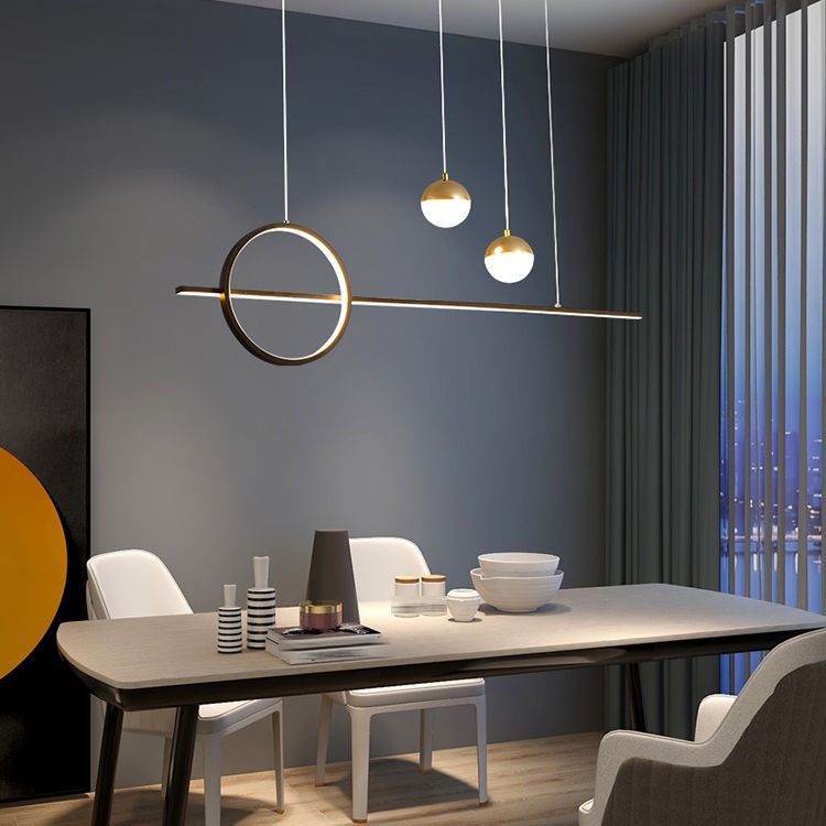 Modern Style Linear Pendant Lights Metal 4- Light Pendant Light Fixtures