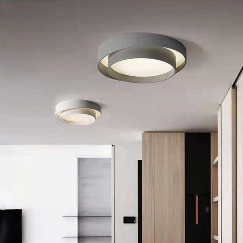 Plafonnier encastré en métal à Double cercle, luminaire de plafond encastré à LED Simple
