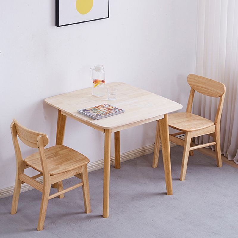Chaise d'appoint en bois scandinave Home Chaise de salle à manger à dossier ouvert naturel (Ensemble de 2)