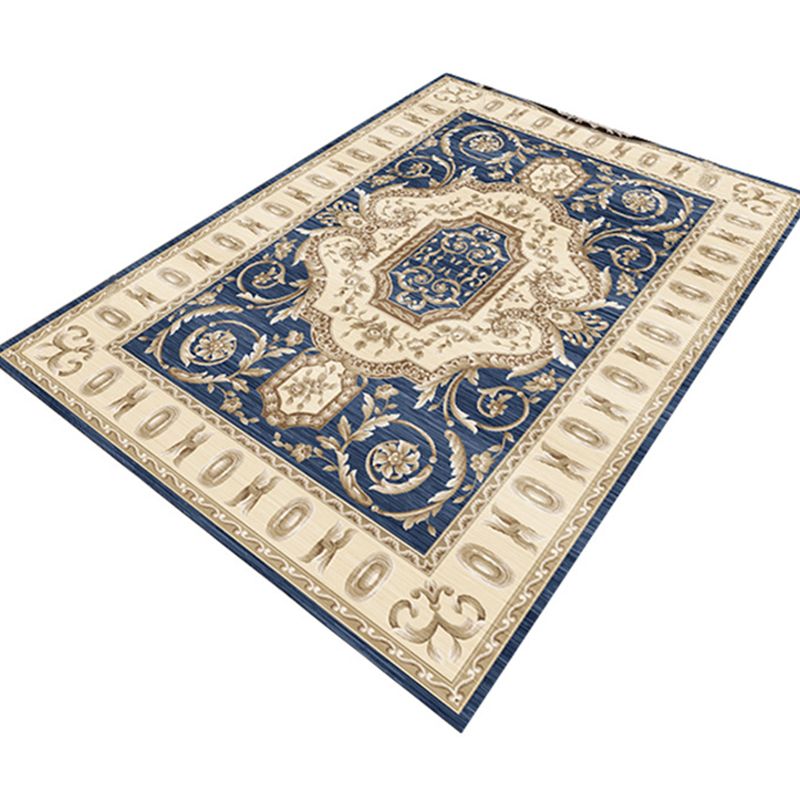 Mehrfarbiger moderner Teppich aus Polyster mit Blumenmuster, rutschfeste Rückseite, schmutzabweisender Innenteppich für den Salon