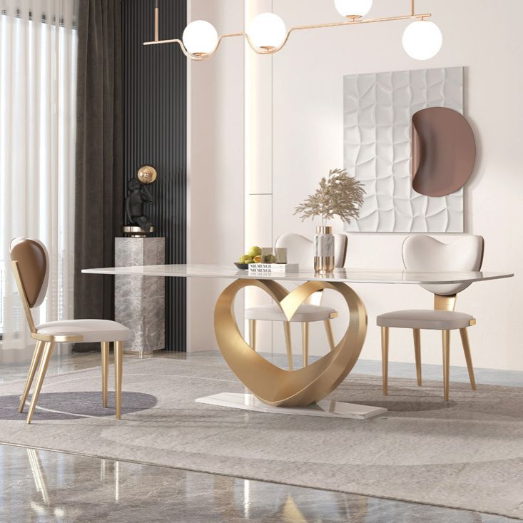 Sintered Stone Top Luxurious Dining Set Rectangle 1/2/4/5/7/9 Pieces Dining Room Table Set